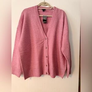 torrid Rose Pink Button-Front V-Neck Cashmere Cardigan